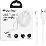 Lamtech TYPE-C Flat Charging Cable 1M White - (LAM111818)