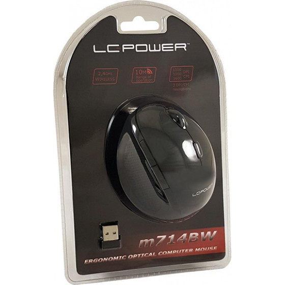 LC-Power LCM714BW - Ergonomic 2,4GHz Wireless Mouse - (LC-M714BW)