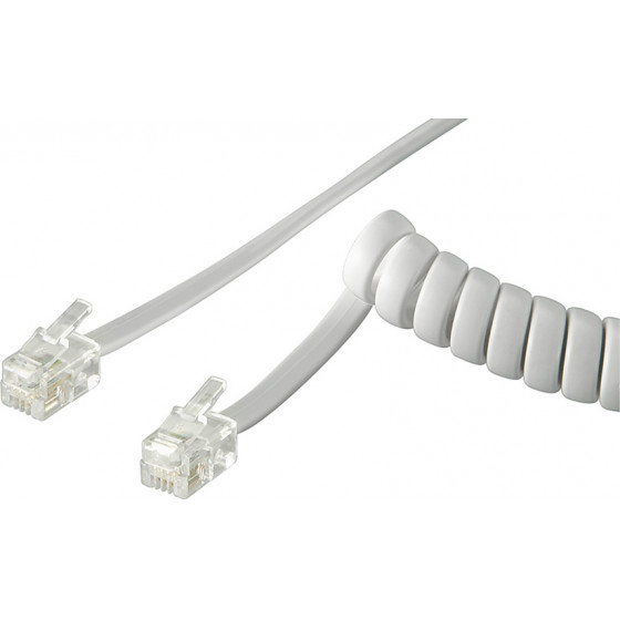 Goobay ������� ��������� spiral, RJ10 4P4C, CCA, 4m, ����� - (68601)