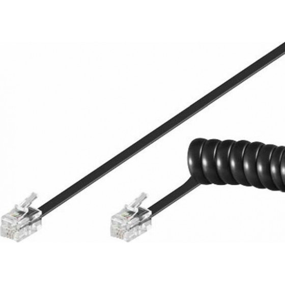 Goobay ������� ��������� spiral, RJ10 4P4C, CCA, 4m, ����� - (68002)