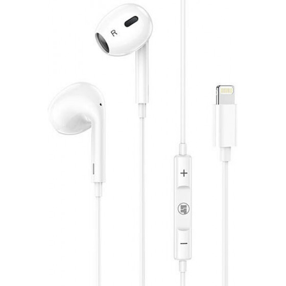 Lamtech Lightning Wired Earphones With Microphone White - (LAM111740)