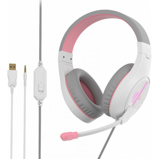 Meetion MT-HP021 Gaming Headset White + Pink