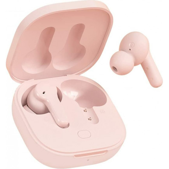 QCY T13 Tws Pink Dual Driver 4-Mic Noise canceling True Wireless Earbuds - Quick Charge 380mAh - (6957141406922)
