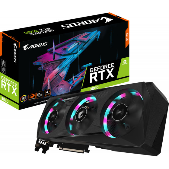 Gigabyte Rtx 3060 Aorus Elite 12G Lhr - (GVN3060AE-00-G)