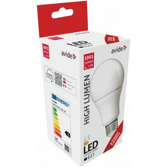 Avide Hl Globe A70 16W E27 Ew 2700K - (ABG27EW-16W-AP)
