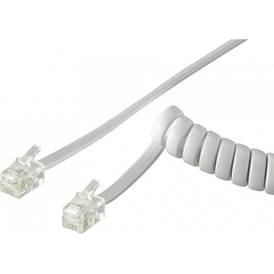 Goobay ������� ��������� spiral, RJ10 4P4C, CCA, 2m, ����� - (50246)