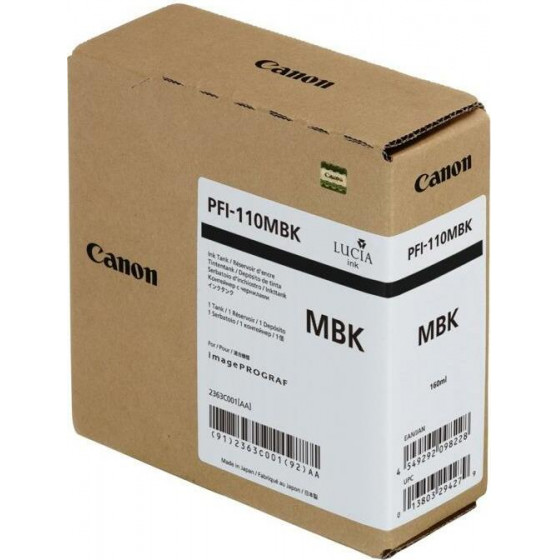 Canon Ink Pingment PFI-110MBK Matte Black 160ml - (2363C001)