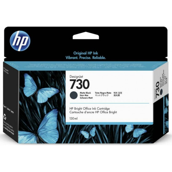 Hewlett Packard HP 730 130 ml Matte Black Ink Crtg - (P2V65A)
