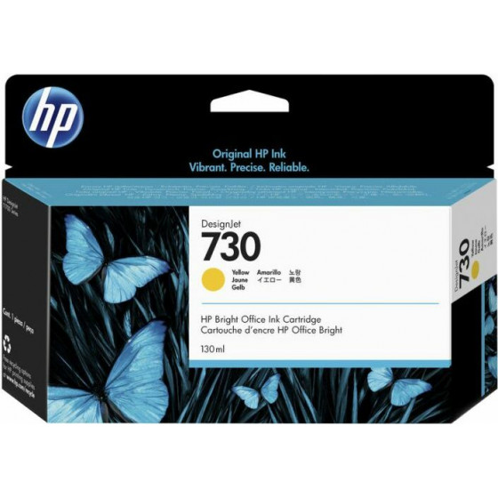 Hewlett Packard HP 730 130 ml Yellow Ink Cartridge - (P2V64A)