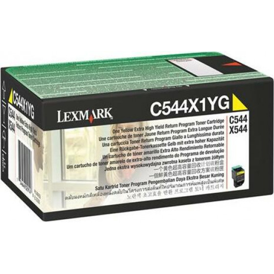 Lexmark Toner Laser C544X1Y Yellow High Yield 4K Pgs - (C544X1YG)