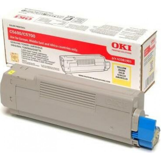 Oki Toner Laser Yellow 2K Pgs - (43381905)