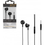 NSP Hands Free Stereo Universal 3.5mm 1.2m Ultra Bass HN30 With Remote And Mic BLACK