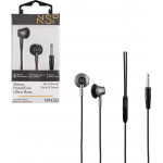 NSP Hands Free Stereo Universal 3.5mm 1.2m Ultra Bass HN30 With Remote And Mic GREY