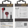 NSP Hands Free Stereo Universal 3.5mm 1.2m Ultra Bass HN30 With Remote And Mic RED