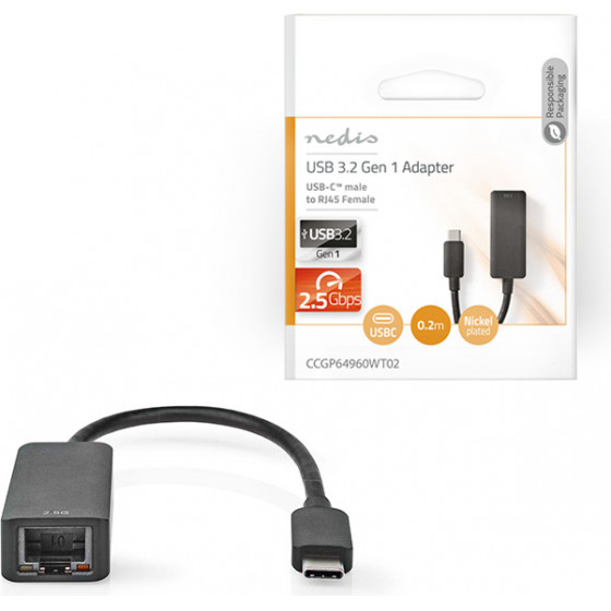 Nedis CCGP64960WT02 Usb Network Adapter 0.2m BLACK