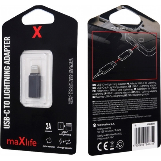 Maxlife Adapter Type C To Lightning - (OEM0002303)