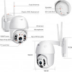 ANGA ������ PTZ IP Wi Fi ONVIF 1080P AQ-8108ISW 2.0 MP Intelligent Alarm Auto Tracking �� �������� CamHi