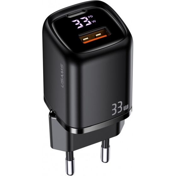 Usams ��������� ������ CC152 �� �����, USB-C & USB, PD & QC, 33W, ������ - (CC152TC01)