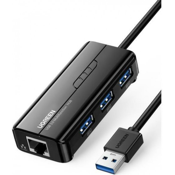 Ugreen Hub Usb 3.0 With Gigabit Adapter Black - (20265)