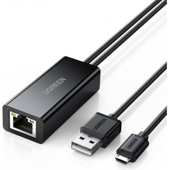 Ugreen Micro Usb 2.0 To 1 Fast Ethernet Black - (30985)