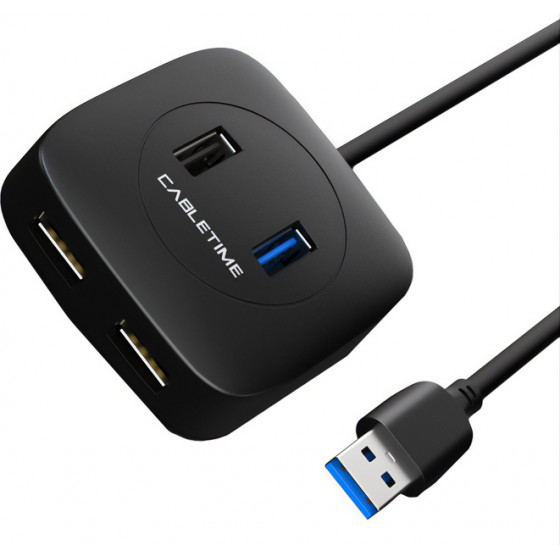 Cabletime Usb Hub AMAF4, Usb 3.0/Micro USB/3x Usb 2.0, 0.15m, �����
