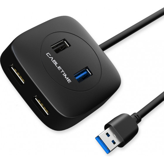 Cabletime Usb Hub AMAF4, Usb 3.0/Micro USB/3x Usb 2.0, 1m, �����