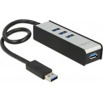 DeLock Usb Hub 4x USB, 5Gbps, 30cm, �����-���� - (62534)