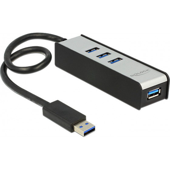 DeLock Usb Hub 4x USB, 5Gbps, 30cm, �����-���� - (62534)