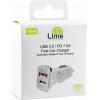 Lime Successories Lime Dual ��������� ����������� Usb 3.0/Pd Type C Fast Car Charger Qc 3.0 LCUPD21 40W 5V-7A/9V-4.8A/12V-3.6A WHITE