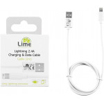 Lime Successories Lime Lightning Long Usb 2.4A ��������-Data 2m LUL02 WHITE