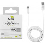 Lime Successories Lime Type C Long Usb 2.4A ��������-Data 2m LUC02 WHITE