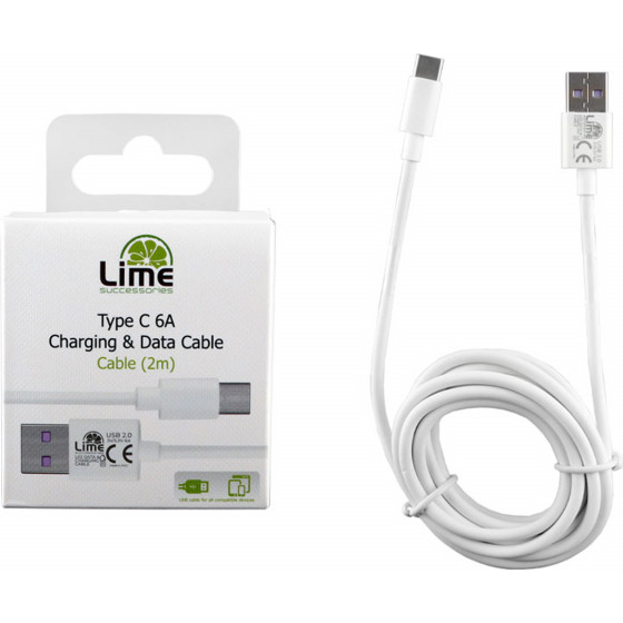 Lime Successories Lime Type C Usb 6.0A ��������-Data 2m L02 WHITE