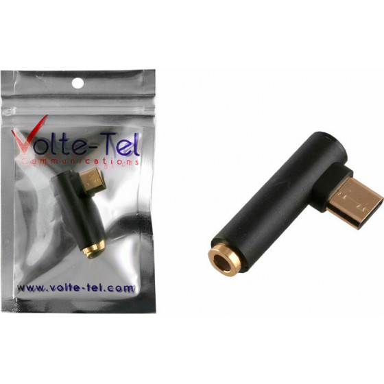 Volte-Tel ����������� Gold Plated Audio Jack 3.5MM To Type C BLACK - (5205308228711)