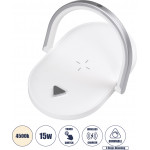 GloboStar Eclipse �������� ����������� ��������� �������� Led 15W 1200lm 180� Ac 230V - �� �������� ������� - Wireless Charger - �������� ���� �� 3 �������� �������� ������ ����� 4500K Dimmable - �17 x �13 x �10 - ����� - (76559)
