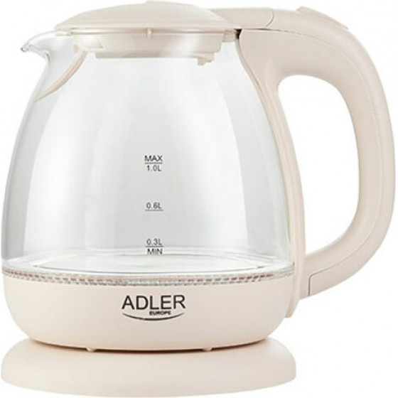 Adler Electric Glass Kettle 1L Cream - (AD1283C)