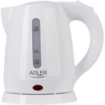 Adler Plastic Kettle 1L White - (AD1272)