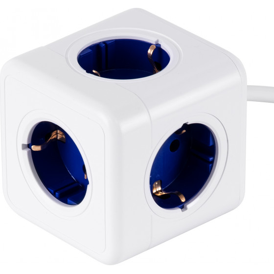 GloboStar Travel Powercube Pro Certified ��������� 5 ������ �� 1.5m K������ - 5 ������ ��������� Childproof Eu Schuko Ac 220-240V �7.5 x �11.5 x �7.5 - ����� �� ���� - Max Load 3680W/16A - (79646)