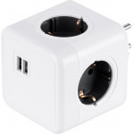 GloboStar Travel Powercube Pro Certified ��������� 6 ������ �� 4 ������ ��������� Childproof Eu Schuko Ac 220-240V & 2 ������ Usb Max 2.1A/Dc 5V �7.5 x �11.5 x �7.5 - ����� �� ���� - Max Load 3680W/16A - (79633)