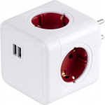 GloboStar Travel Powercube Pro Certified ��������� 6 ������ �� 4 ������ ��������� Childproof Eu Schuko Ac 220-240V & 2 ������ Usb Max 2.1A/Dc 5V �7.5 x �11.5 x �7.5 - ����� �� ������� - Max Load 3680W/16A - (79634)