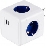 GloboStar Travel Powercube Pro Certified ��������� 6 ������ �� 4 ������ ��������� Childproof Eu Schuko Ac 220-240V & 2 ������ Usb Max 2.1A/Dc 5V �7.5 x �11.5 x �7.5 - ����� �� ���� - Max Load 3680W/16A - (79638)