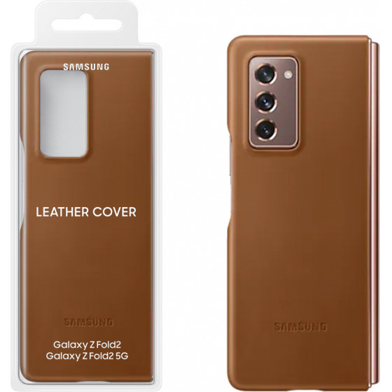 Samsung ���� Z Fold 2 5G F916 Leather Cover Brown Packing Or - (EF-VF916LAEGEU)