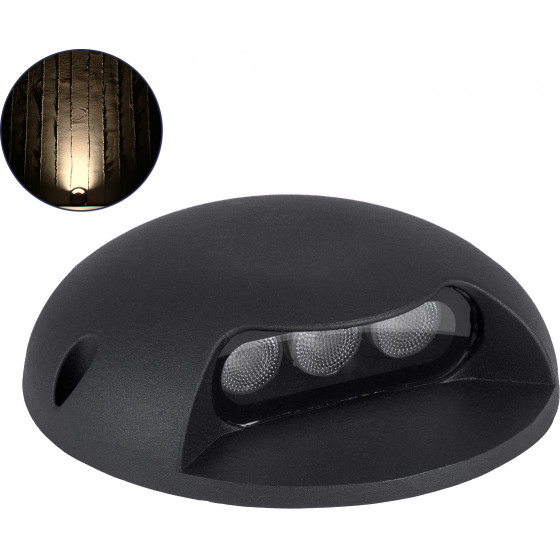 GloboStar STEP-Luna ����������� ��������� ����������� - ��������� Led 3W 330lm 10� Dc 24V ��������� IP65 �12 x �3cm ����� ����� 3000K - ����� - 3 Years Warranty - (90616)