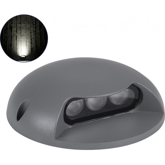 GloboStar STEP-Luna ����������� ��������� ����������� - ��������� Led 3W 345lm 10� Dc 24V ��������� IP65 �12 x �3cm ������ ����� 4500K - ���� ������� - 3 Years Warranty - (90623)
