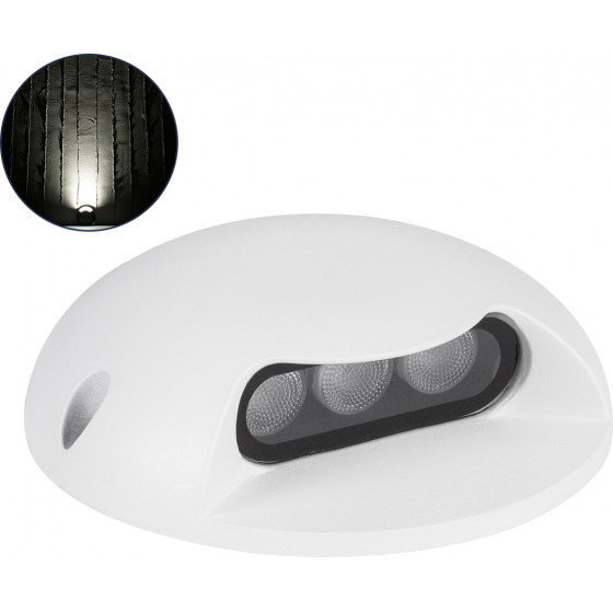 GloboStar STEP-Luna ����������� ��������� ����������� - ��������� Led 3W 345lm 10� Dc 24V ��������� IP65 �12 x �3cm ������ ����� 4500K - ����� - 3 Years Warranty - (90620)