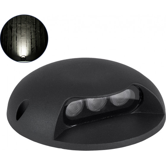 GloboStar STEP-Luna ����������� ��������� ����������� - ��������� Led 3W 345lm 10� Dc 24V ��������� IP65 �12 x �3cm ������ ����� 4500K - ����� - 3 Years Warranty - (90617)