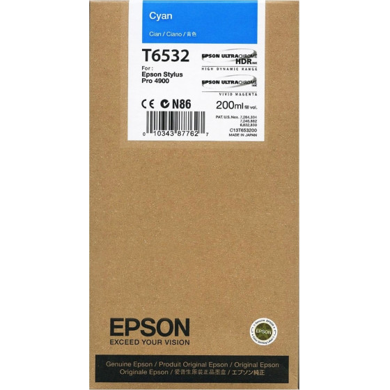 Epson ������ Inkjet T6532 Cyan - (C13T653200)