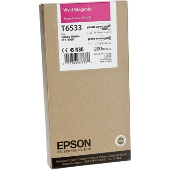Epson ������ Inkjet T6533 Vivid Magenta - (C13T653300)
