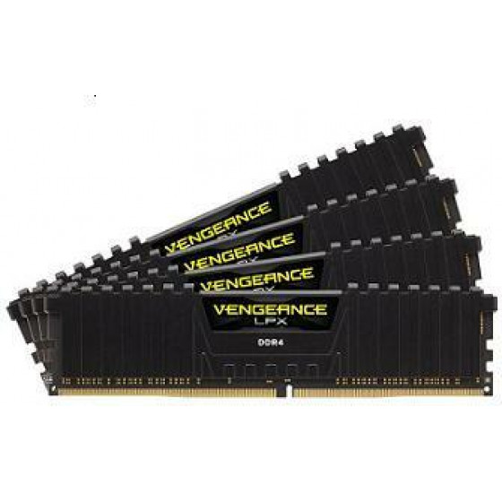 Corsair Ram Dimm XMS4 Kit 4x16GB DDR4, 3200MHz, Latency 16-20-20-38, 1.35V, Vengeance LPX, Xmp 2.0, BLACK, LTW. - (CMK64GX4M4E3200C16)