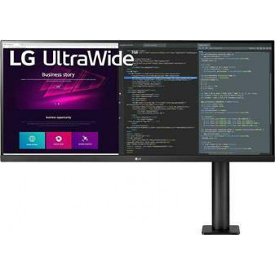 LG Monitor ERGO, WQHD, Lcd Tft Ips LED, 34'', 21:9, 300 CD/M2, 1000:1, 5MS, 75Hz, 3440x1440, 2x HDMI/Display PORT/Usb HUB/Hp OUT, 2x7WAtt SPEAKERS, FREESYNC, 3YW & 0 PIXEL. - (34WN780-B)