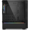 Sharkoon Pc Chassis Midi Tower ATX, BLACK, W/O PSU, 1x12CM Front Led FAN, 1x12CM Rear Rgb Led FAN, 2YW. - (Rgb Lit 100)